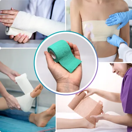 Bandaż kohezyjny elastyczny, zielony, 4.5m x 5cm