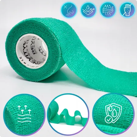 Bandaż kohezyjny elastyczny, zielony, 4.5m x 5cm