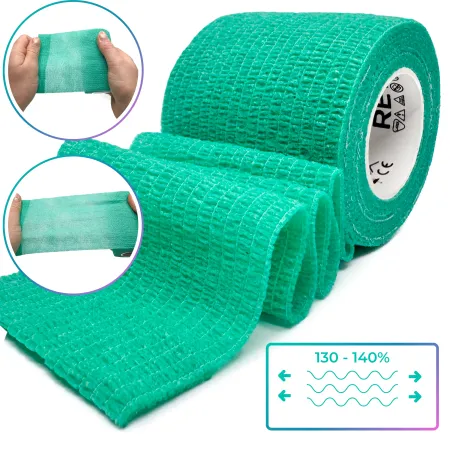 Bandaż kohezyjny elastyczny, zielony, 4.5m x 5cm