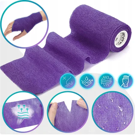 Bandaż kohezyjny elastyczny, fioletowy, 4.5m x 10cm