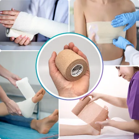 Bandaż kohezyjny elastyczny, beżowy, 4.5m x 5cm