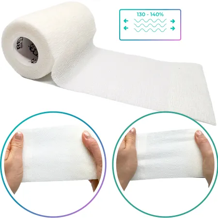 Bandaż kohezyjny elastyczny, biały, 4.5m x 10cm